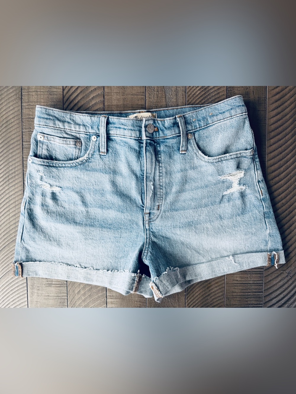 Madewell High-Rise Distressed Denim Shorts Women’s Size 29